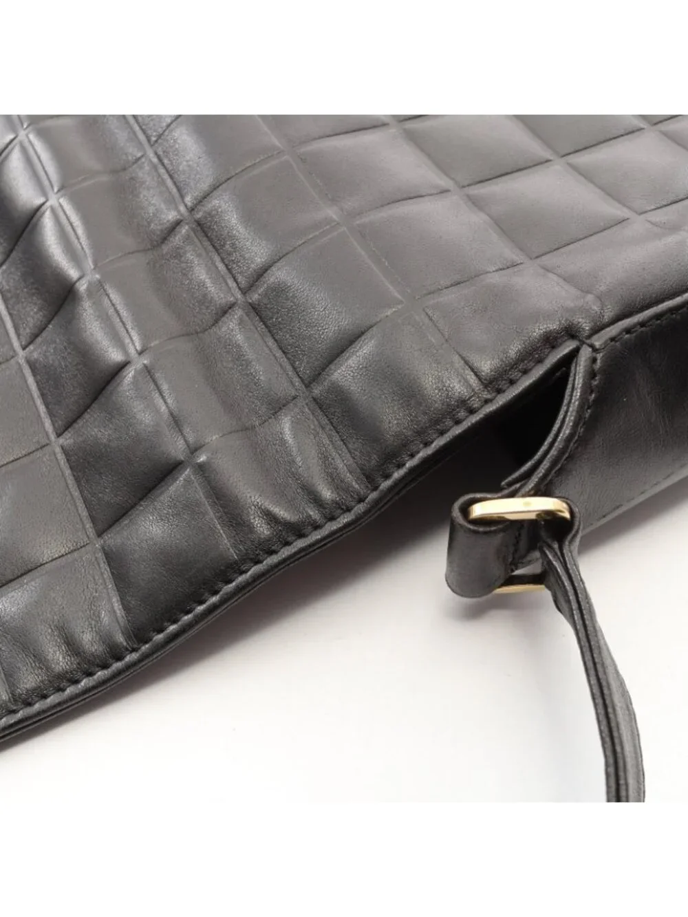 Chanel Shoulder Bag Choco Bar Black Lambskin CC Logo